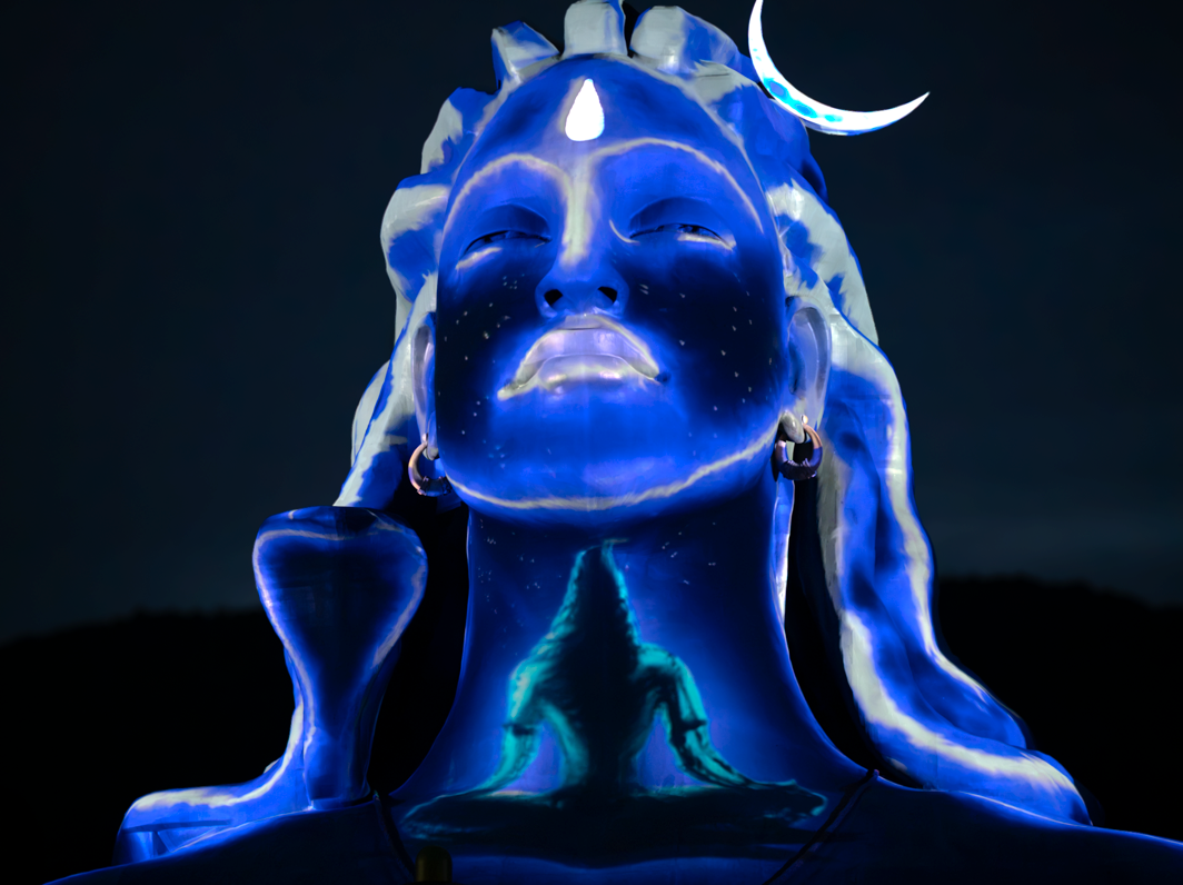 Adiyogi at Sadhguru Sannidhi, Chikkaballapur, at night